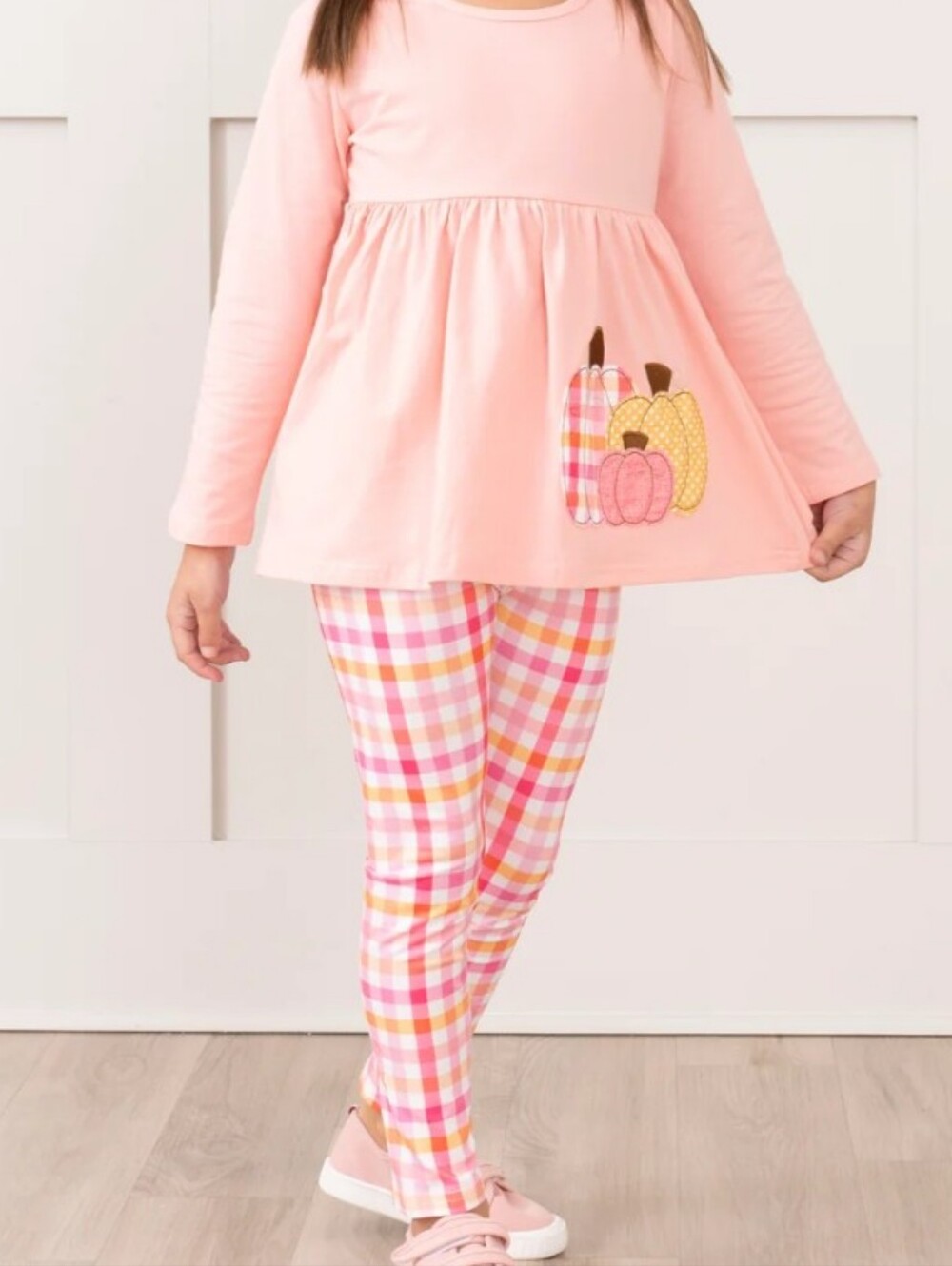 BNWT - Salmon Pumpkin Plaid Swing Outfit size 6